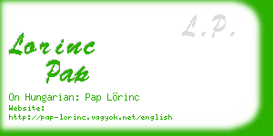 lorinc pap business card