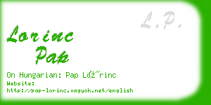lorinc pap business card